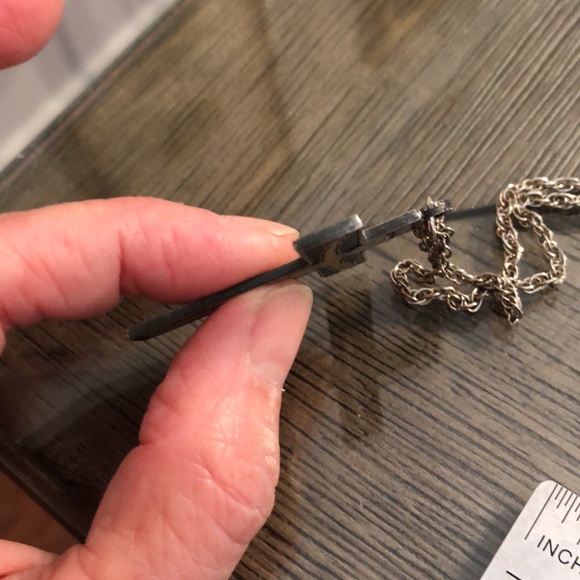 VINTAGE LARGE MODERNIST ANTAYA CROSS “Christ is Counting on You” Necklace - Picture 8 of 12